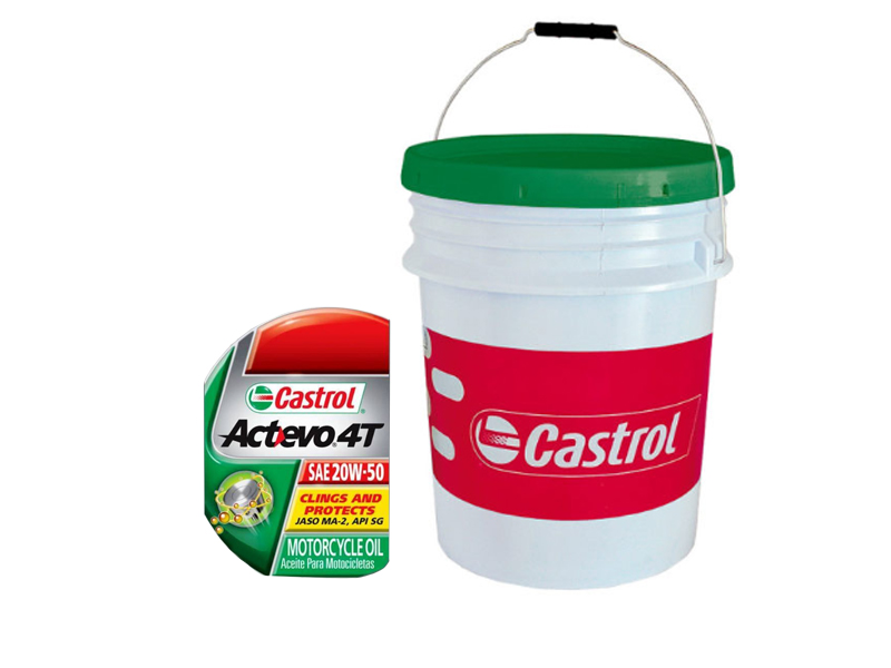 Aceite Castrol Para Motor Gasolina Cubeta Actevo 4T 20W50